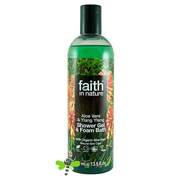 Гель для душа Пена для ванны натуральная Faith in nature с маслами Алоэ Вера и Иланг-Иланг, 250мл